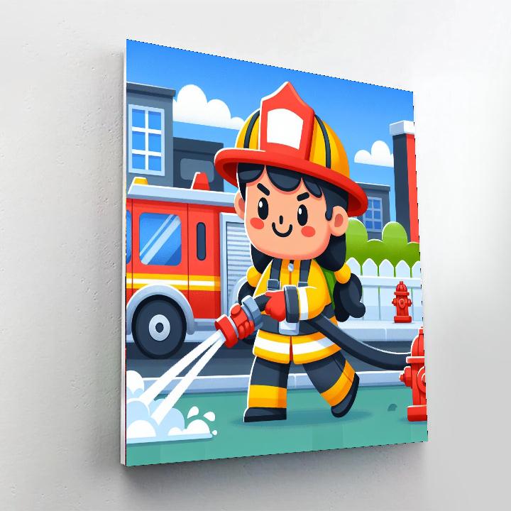 Heroic Firefighters In Action Paint By Numbers