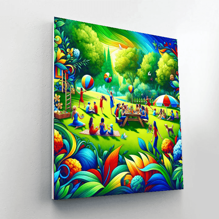 Breezy Picnic In The Park Number Painting
