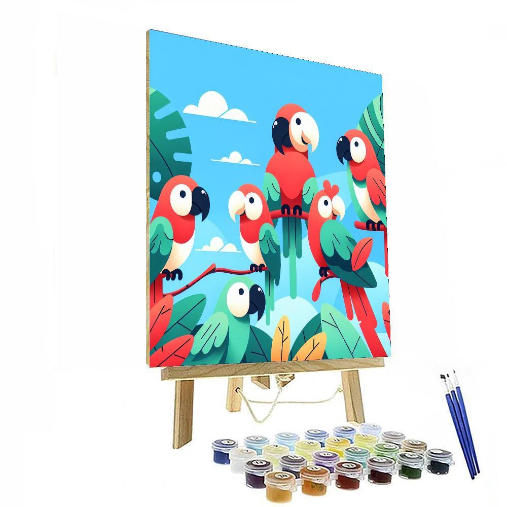 Happy Parrot's Jungle Paint By Color