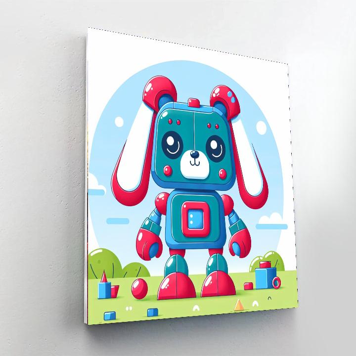 Silly Robot Dog Painting By Numbers Kit