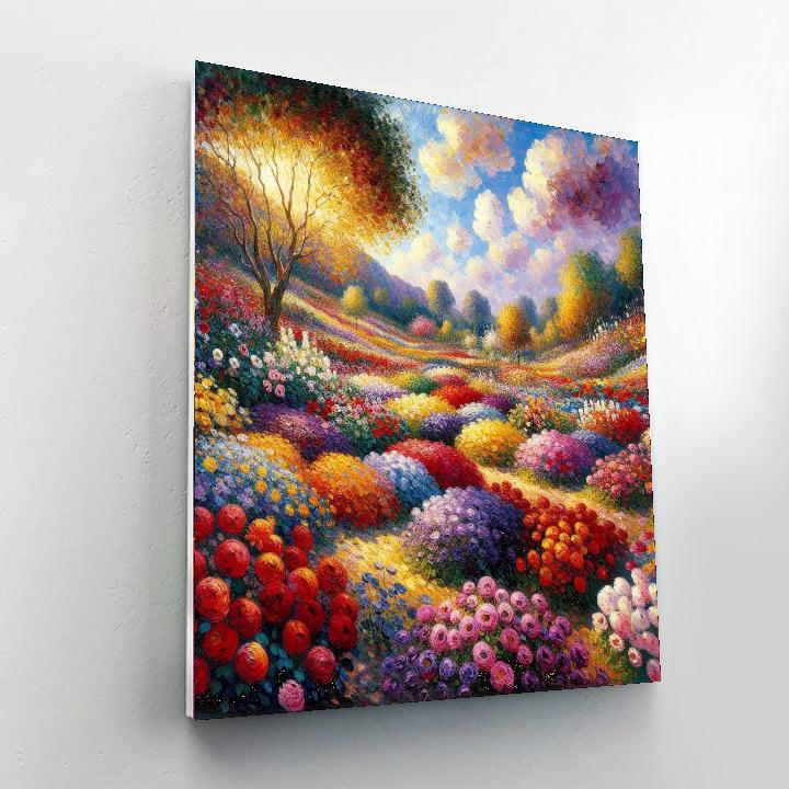 Impressionist Garden Scene Number Painting