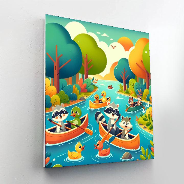 Cheery Canoeing Numbered Painting Kits