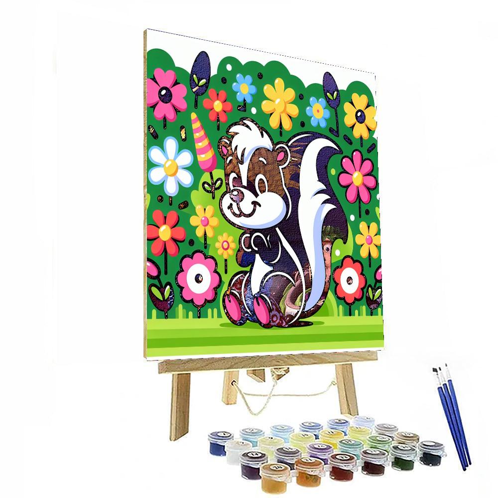 Silly Skunk Paint By Numbers Art