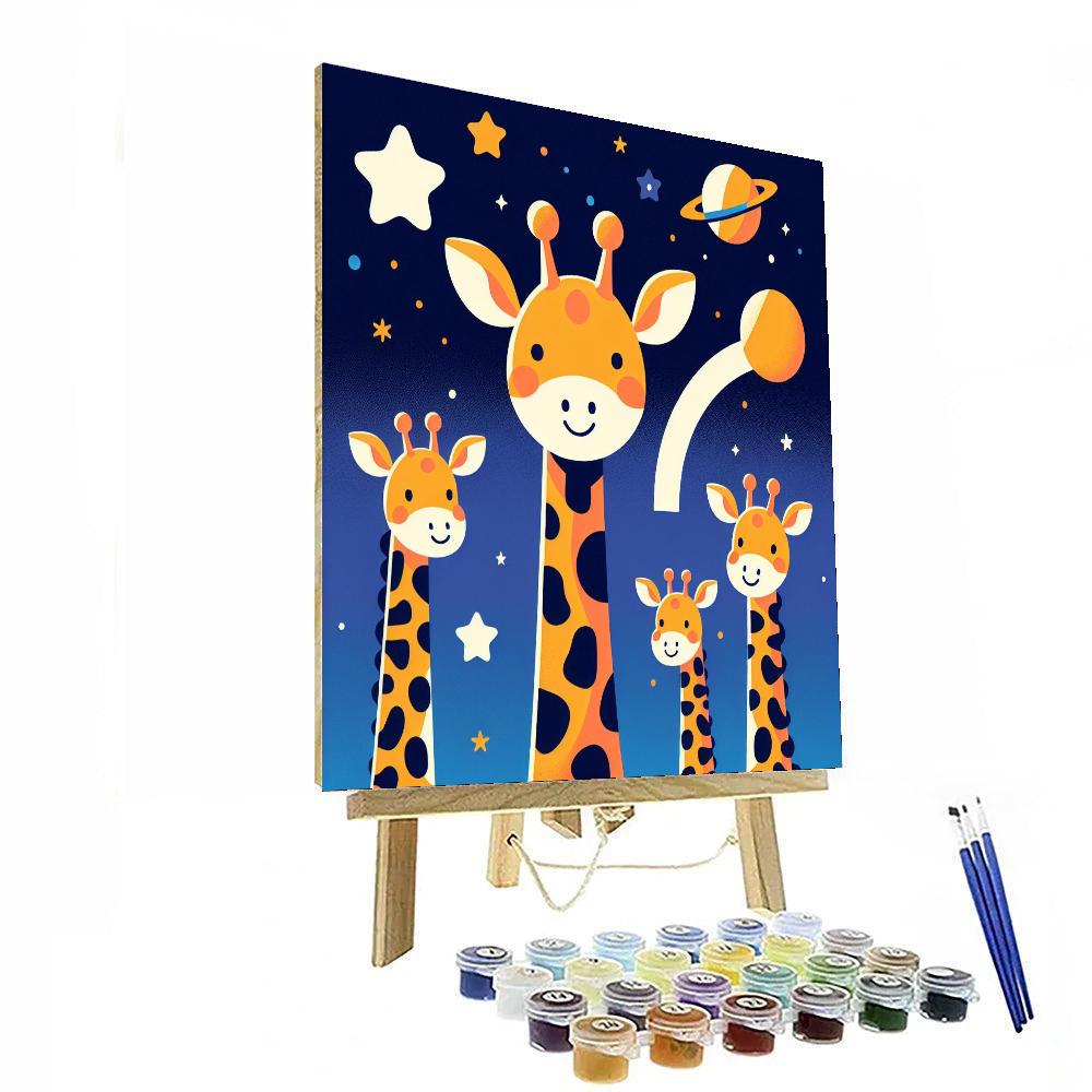 Giraffe Galaxy Gala Numbered Painting Kits