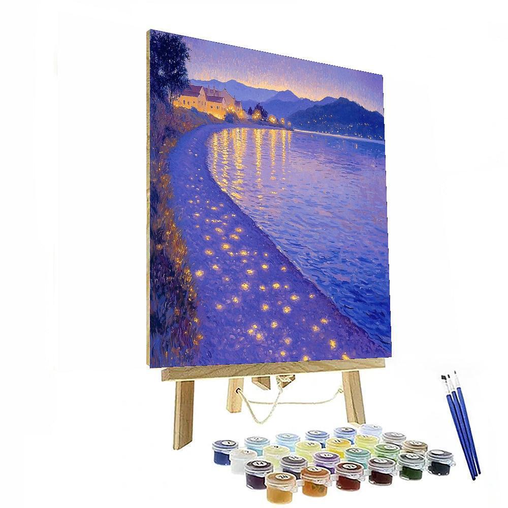 Georges Seurat Inspired Twilight Tides  Number Painting