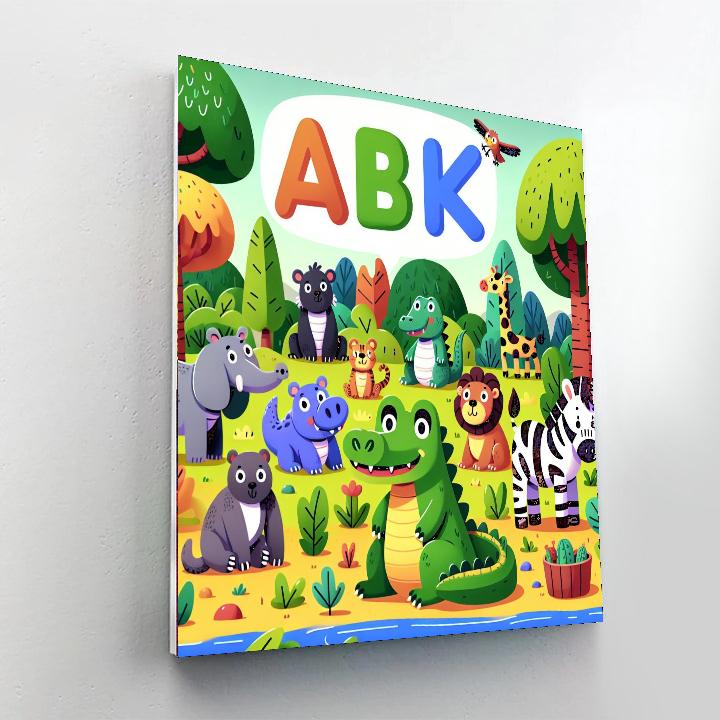Jungle Alphabet Safari Painting Number Kit