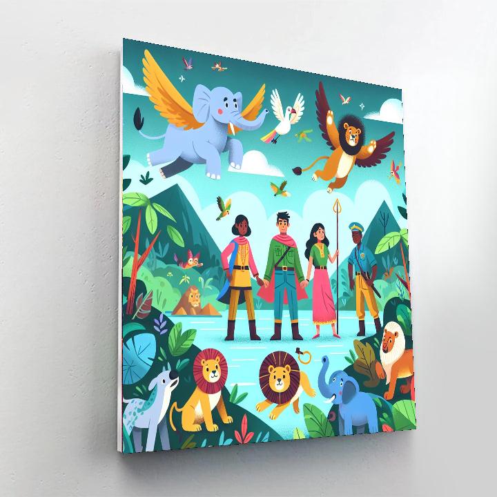 Safari Rescue Mission Painting Number Kit