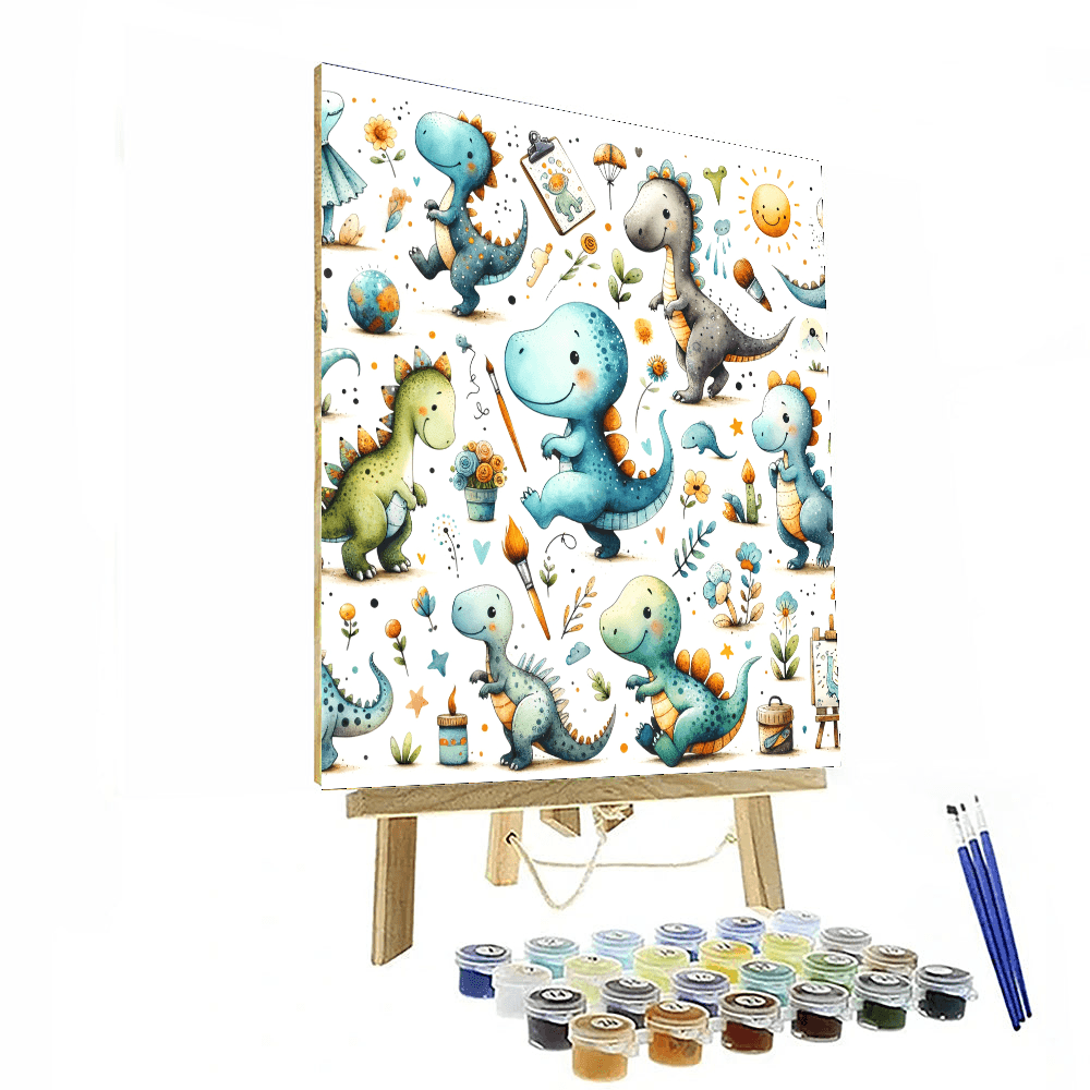 Dino Doodle Adventure - DIY Painting By Numbers Kit