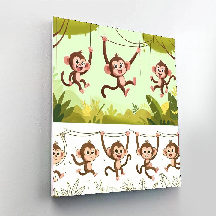 Mischievous Monkey Antics Painting By Numbers Kit