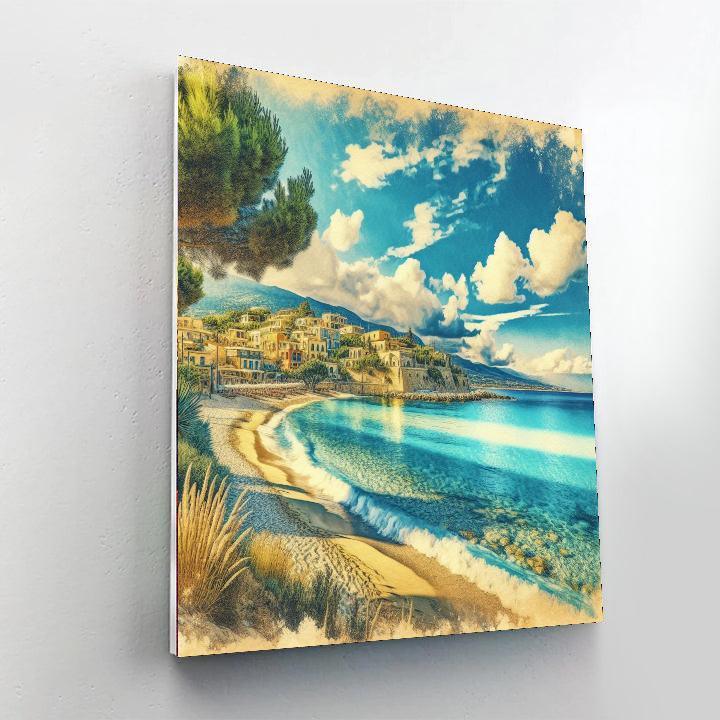 Mediterranean Coastal View Paint By Number