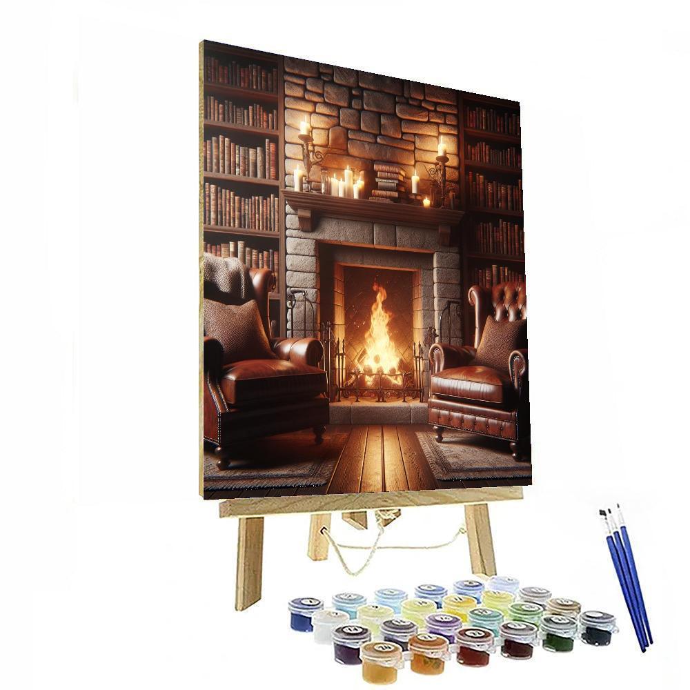 Cozy Fireplace Nook Painting By Numbers Kit