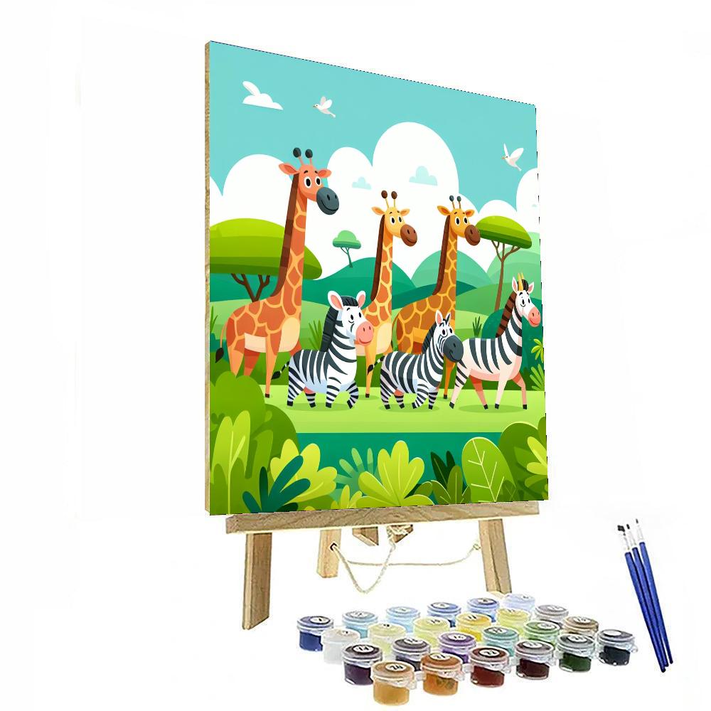 Jungle Safari Parade Numbered Painting Kits