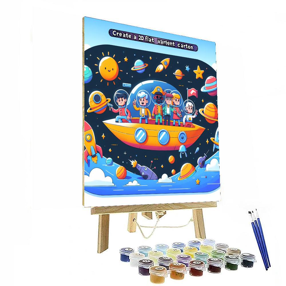 Space Pirates' Treasure Hunt DIY Paint By Numbers