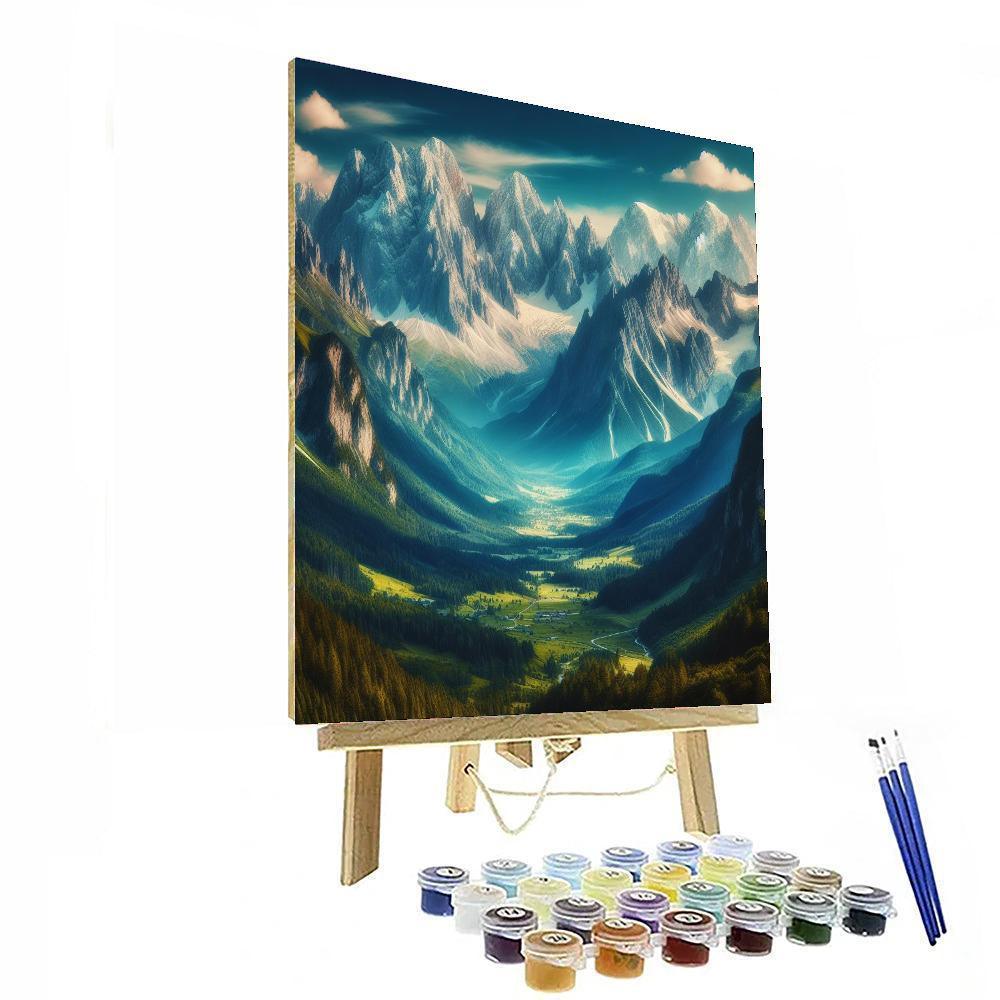 Majestic Mountain Tranquility Numbered Painting Kits