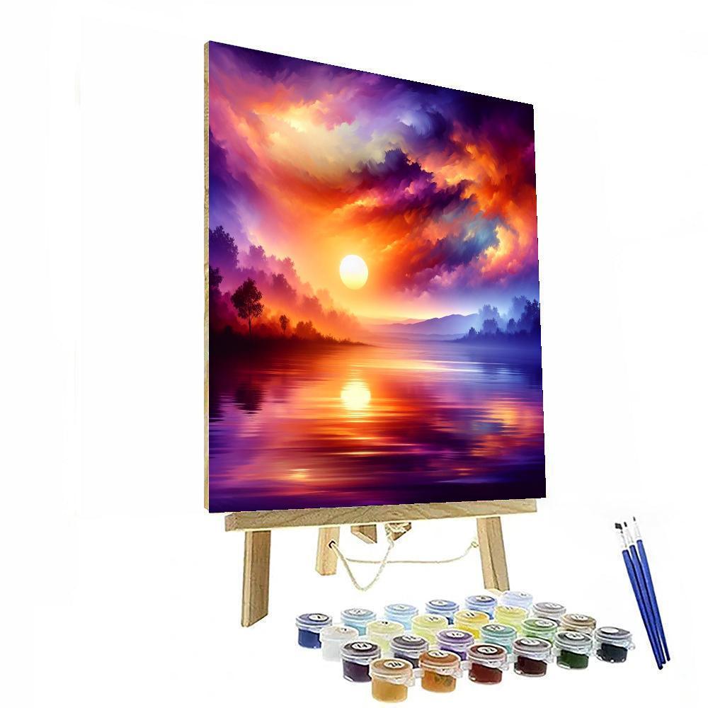 Vivid Sunset Over Water DIY Paint By Numbers