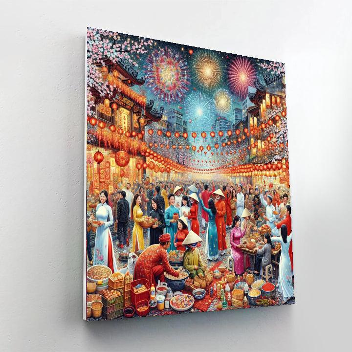 Tet Nguyen Dan - Hanoi, Vietnam Painting Number Kit