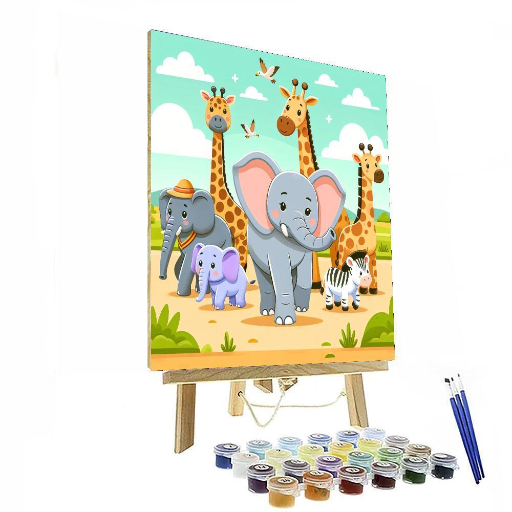 Animal Parade On Safari Paint By Numbers Kits