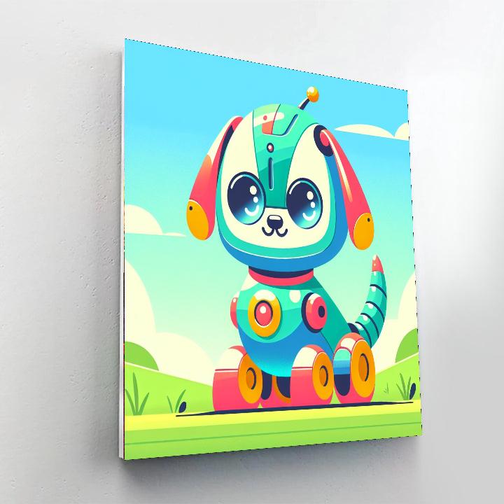 Curious Robot Dog Paint By Numbers Art