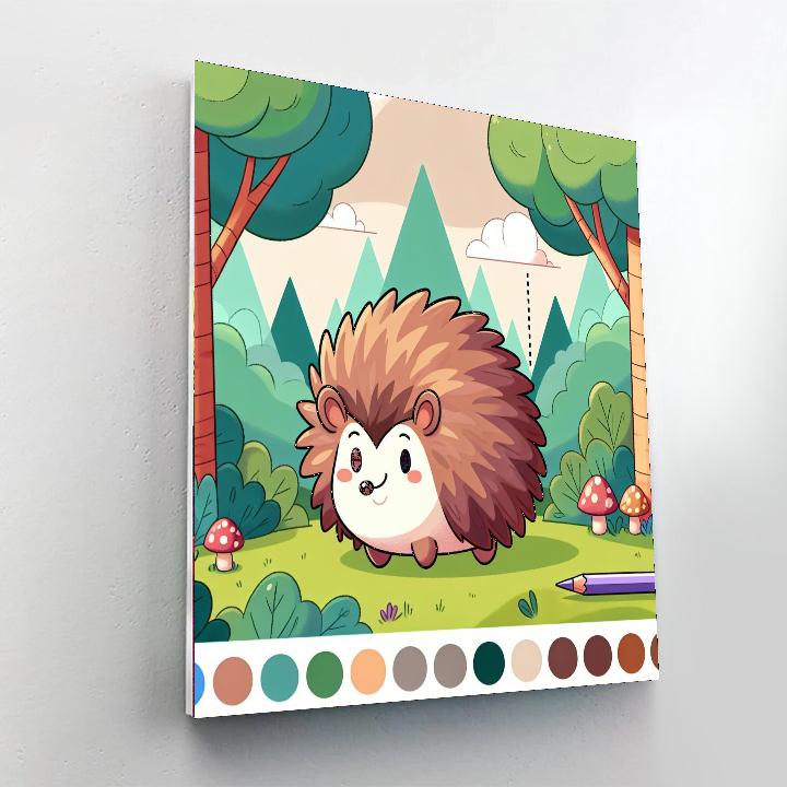 Happy Hedgehog Hideout Number Painting