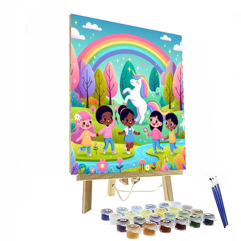 Rainbow Unicorn Forest Paint By Number