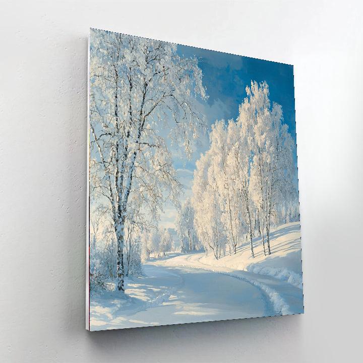 Shishkin Inspired Luminous Winter Landscape  Number Painting