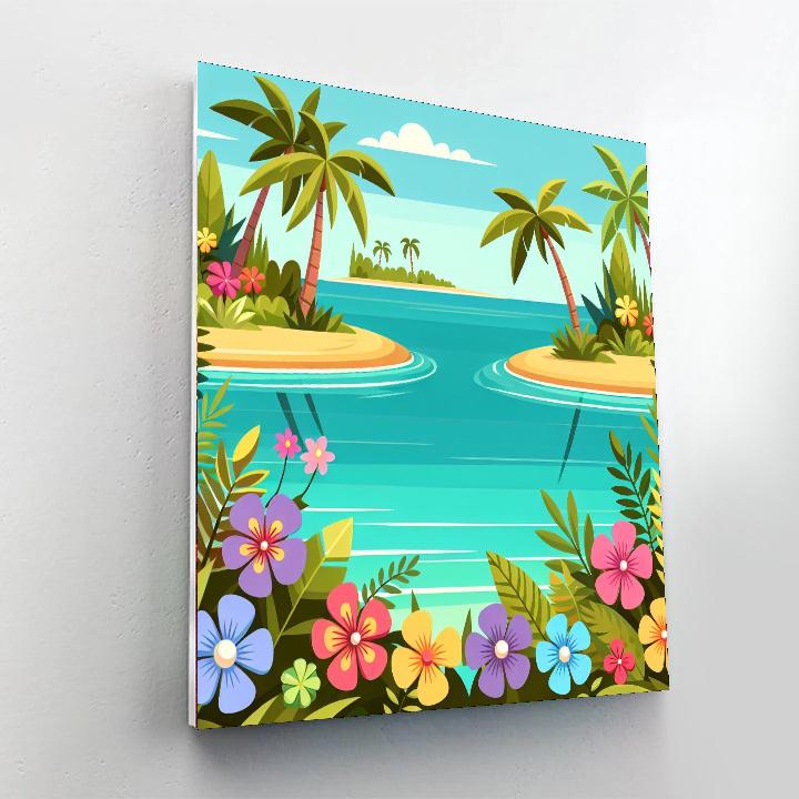 Tropical Lagoon Getaway Numbered Painting Kits