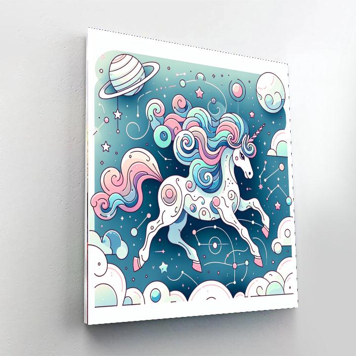 Galaxy Explorer Unicorn Paint By Numbers Art