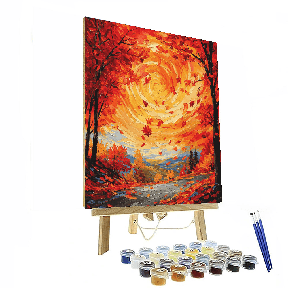Vincent Van Gogh Inspired Autumn Leaves Cascade  Paint By Color