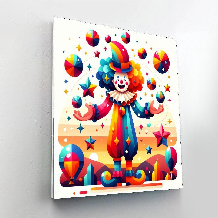 Funny Clown Painting By Numbers Kit