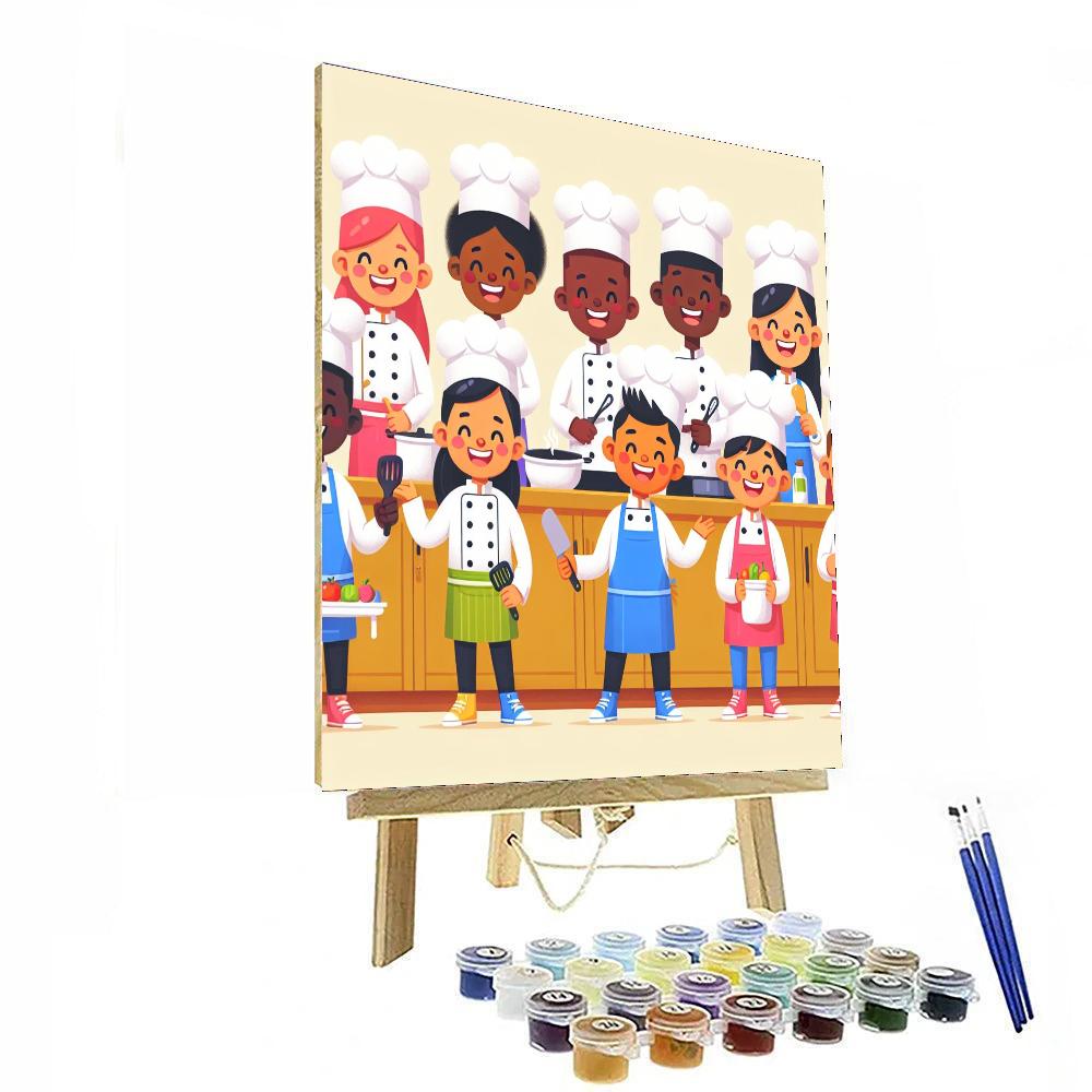 Celebratory Chefs In The Kitchen Painting Number Kit