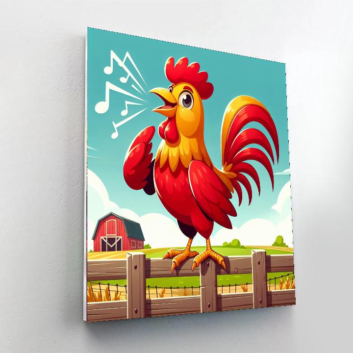 Singing Rooster Painting By Numbers Kit