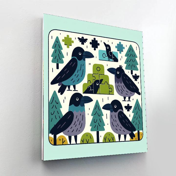 Clever Crow Conundrum Numbered Painting Kits