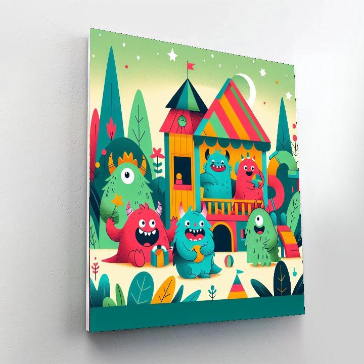 Friendly Monsters' Playhouse Painting By Numbers Kit