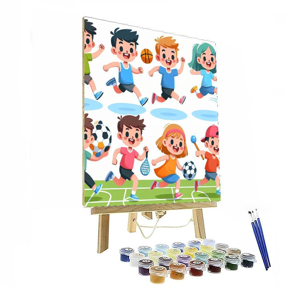 Cheerful Sports Day DIY Paint By Numbers