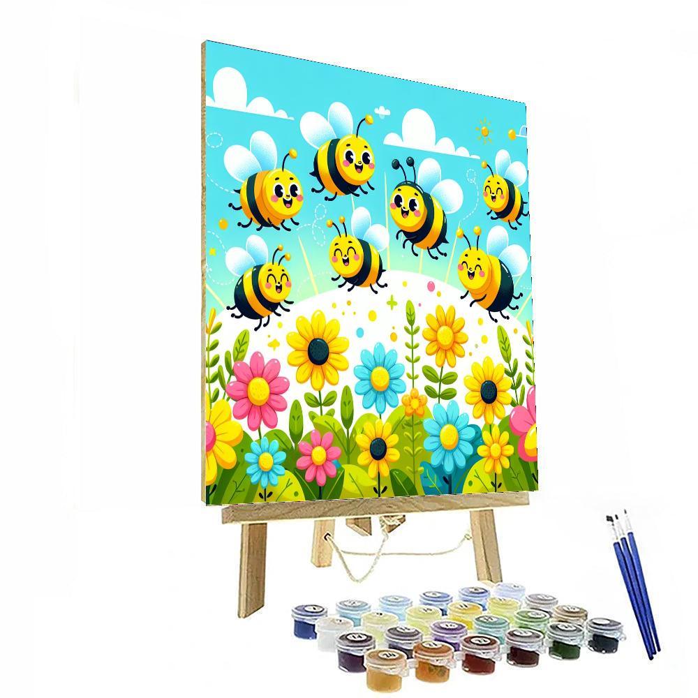 Busy Bees In The Garden DIY Paint By Numbers