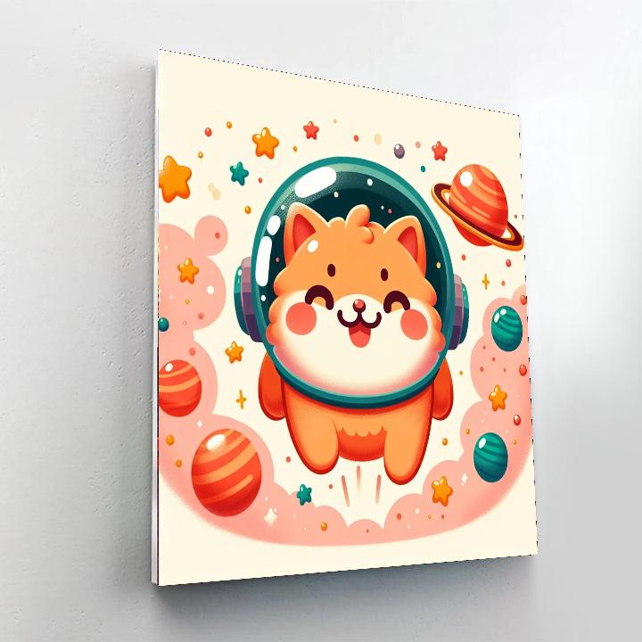 Cute Astronaut Cat Painting By Numbers Kit