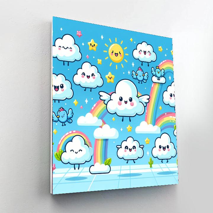 Magical Adventure In The Clouds Number Painting