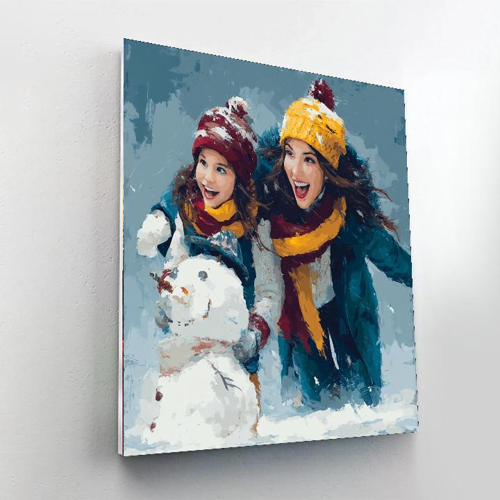 Playing In The Snow Numbered Painting Kits