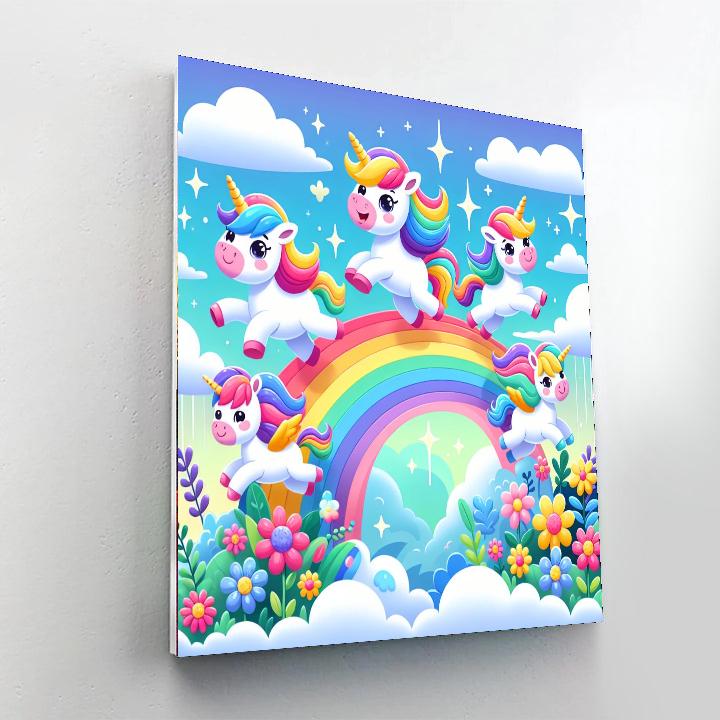 Adventure With Rainbow Unicorns Paint By Numbers Art