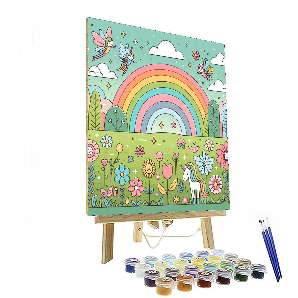 Magic Rainbow Garden Paint By Numbers Art