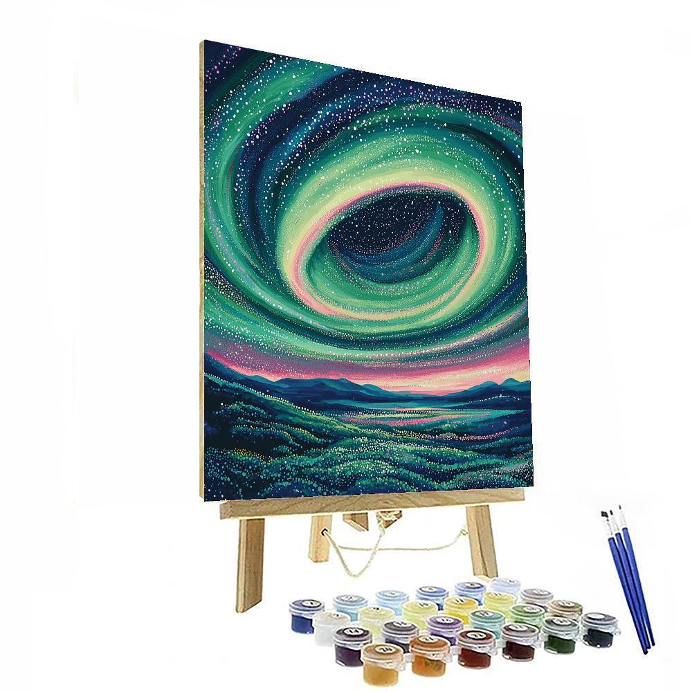Georges Seurat Inspired Cosmic Aurora Harmony  DIY Paint By Numbers