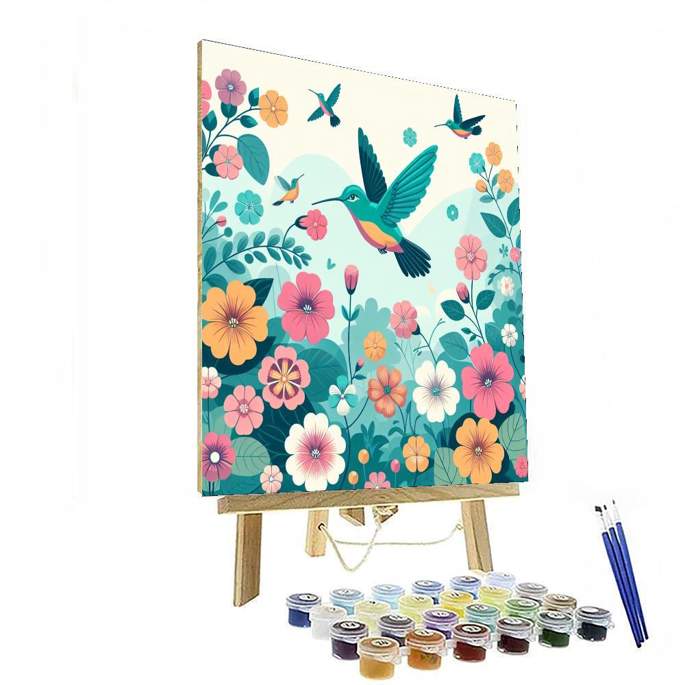 Hummingbird Harmony Number Painting
