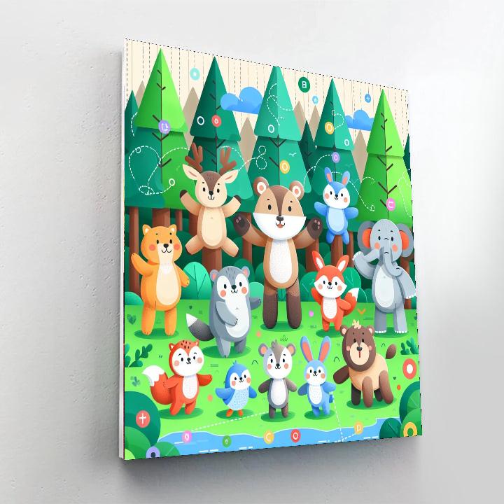 Fantasy Forest Animals Painting Number Kit