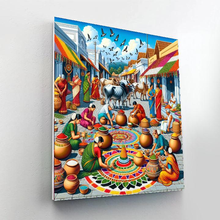 Pongal - Tamil Nadu Paint By Numbers Art
