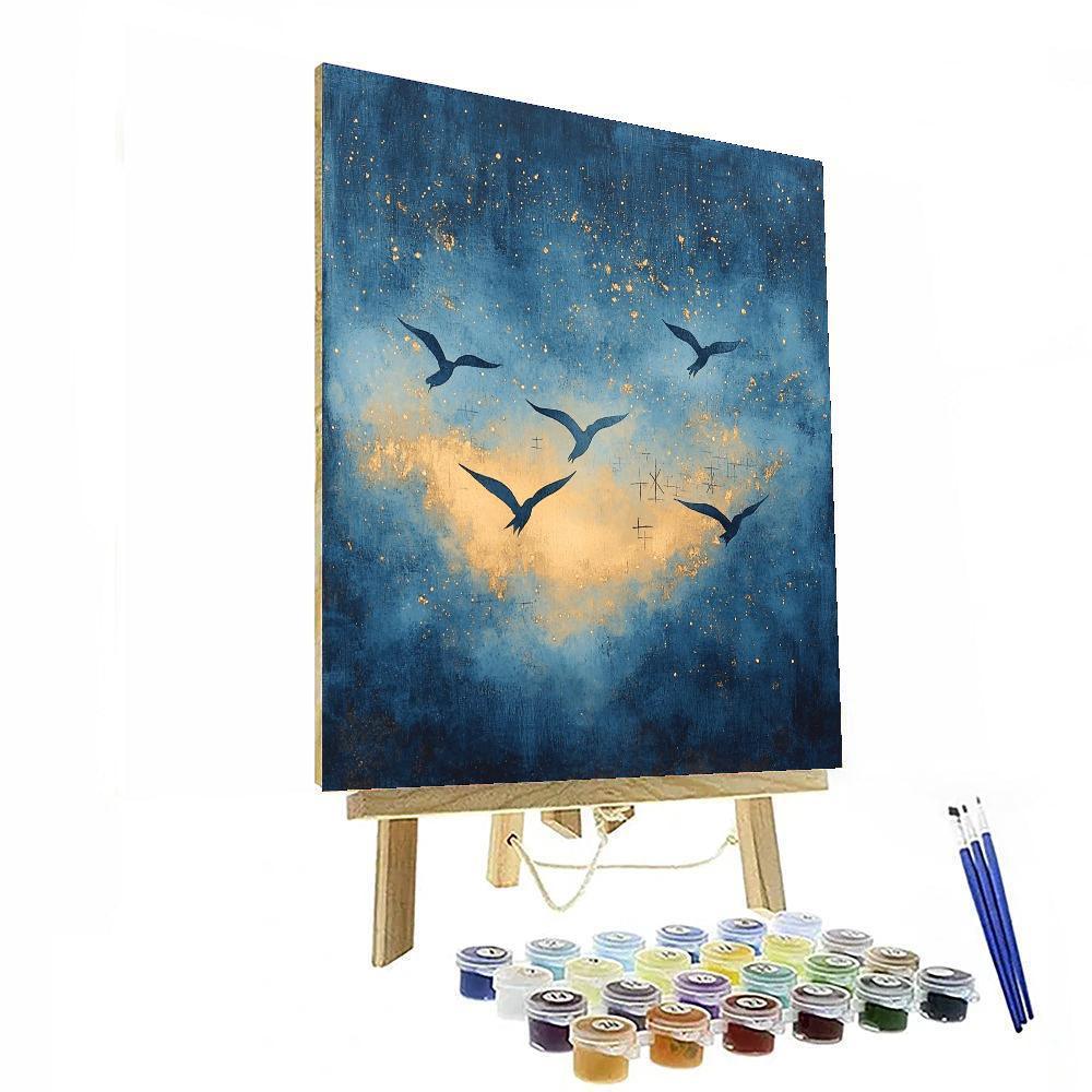 Leonardo Da Vinci Inspired Avian Dreams At Dusk  Numbered Painting Kits