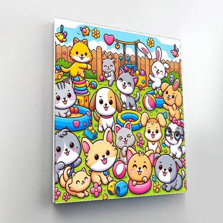Colorful Pet Playground Paint By Color