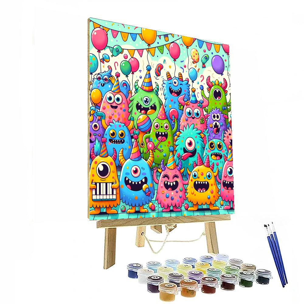 The Playful Monster Party DIY Paint By Numbers