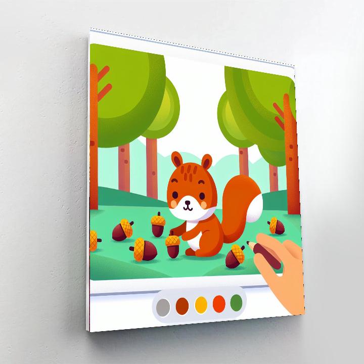 Nutty Squirrel Surprise Painting Number Kit