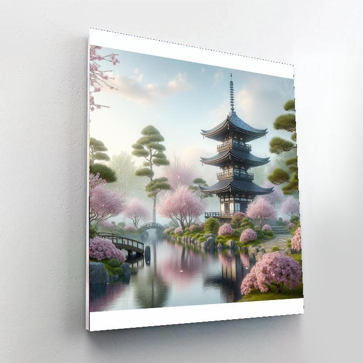 Mystical Japanese Pagoda Painting By Numbers Kit