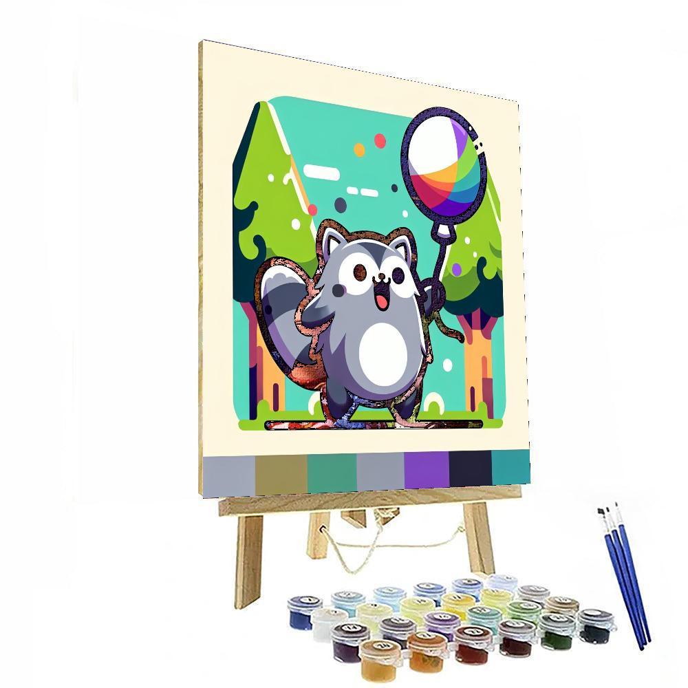 Energetic Raccoon DIY Paint By Numbers